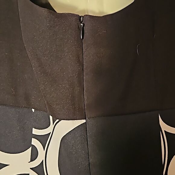 AB Studio Black & White Retro Vibe Dress Womens Size 8 Sleeveless A Line Mod - Picture 4 of 7